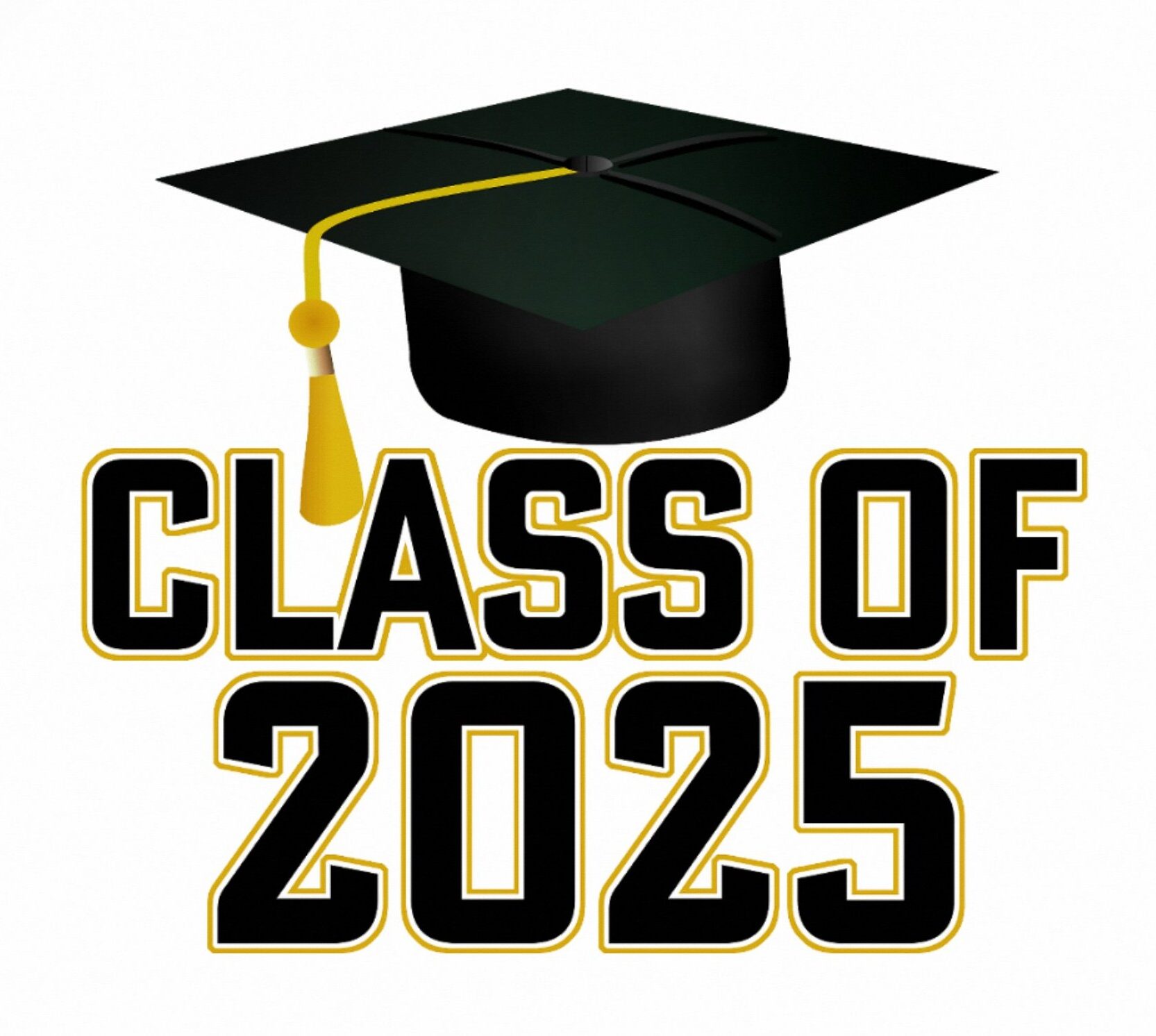 image of grad cap and the words "class of 2025"
